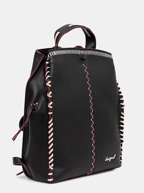 Desigual plecak MANHATTAN PESPUNTES damski kolor czarny duży gładki 25WAKP17