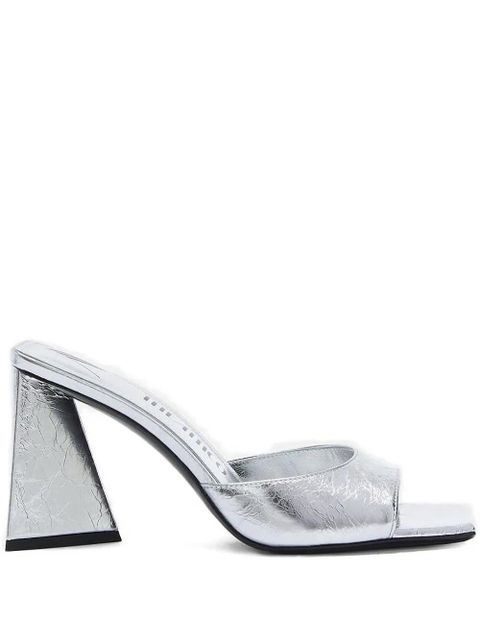 The Attico 100mm Devon metallic leather sandals - Silver - zdjęcie produktu nr 1