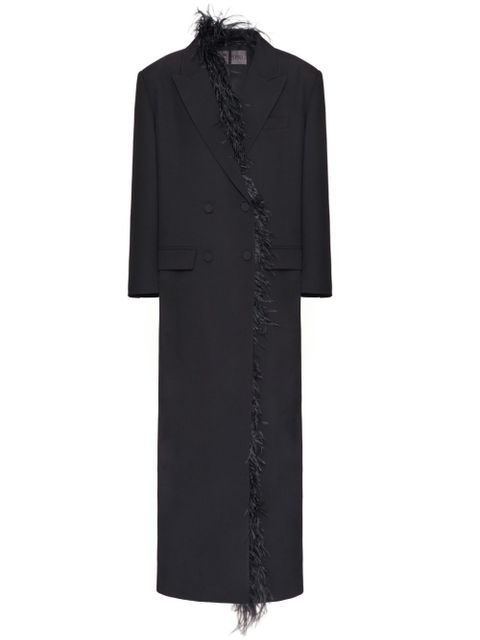 Valentino Garavani embroidered wool coat - Black
