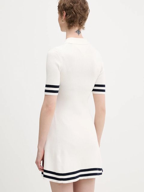 Tommy Jeans sukienka kolor beżowy mini rozkloszowana DW0DW22106