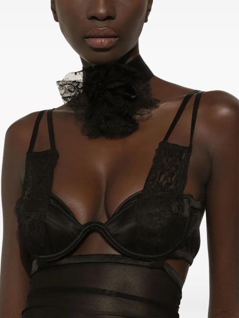 Dolce & Gabbana bustier-style sheer midi dress - Black