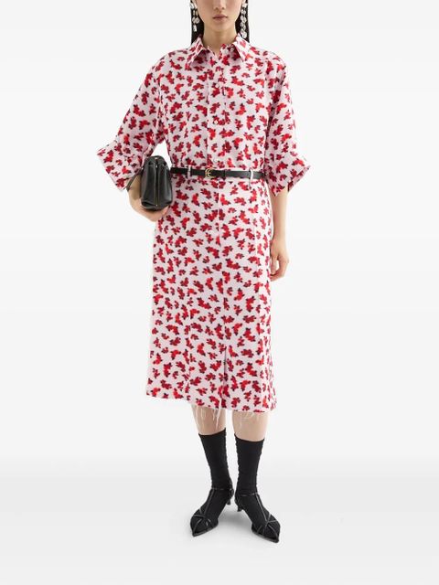 Jil Sander floral-print shirt - Red