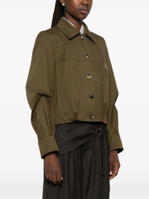 LOEWE Anagram-embroidered cropped jacket - Brown