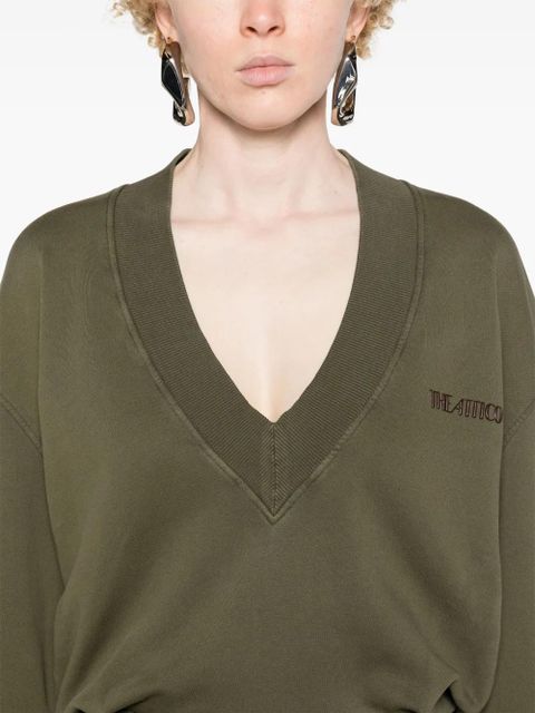 The Attico logo-lettering jersey minidress - Green - zdjęcie produktu nr 2