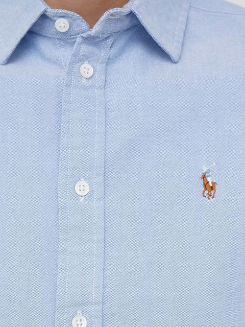 Polo Ralph Lauren koszula bawełniana damska kolor niebieski regular z kołnierzykiem klasycznym - zdjęcie produktu nr 2