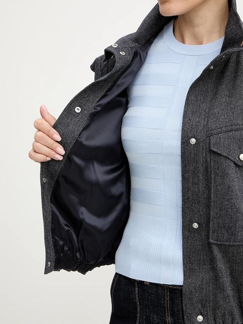 BOSS Orange bezrękawnik z dodatkiem wełny kolor granatowy przejściowy 50547683