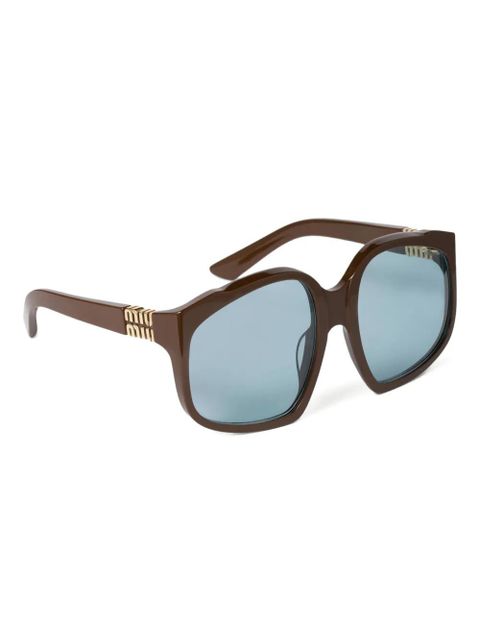 Miu Miu Eyewear oversized-frame sunglasses - Brown - zdjęcie produktu nr 2
