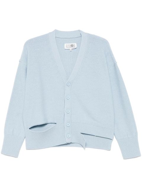 MM6 Maison Margiela cut-out detailed cardigan - Blue - zdjęcie produktu nr 1
