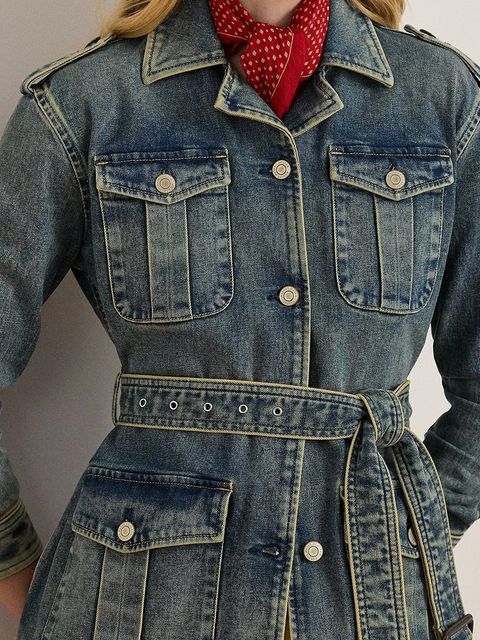 Lauren Ralph Lauren kurtka jeansowa kolor niebieski przejściowa 200978818