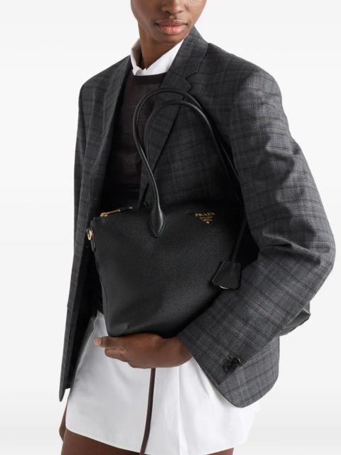 Prada large leather tote bag - Black - zdjęcie produktu nr 2