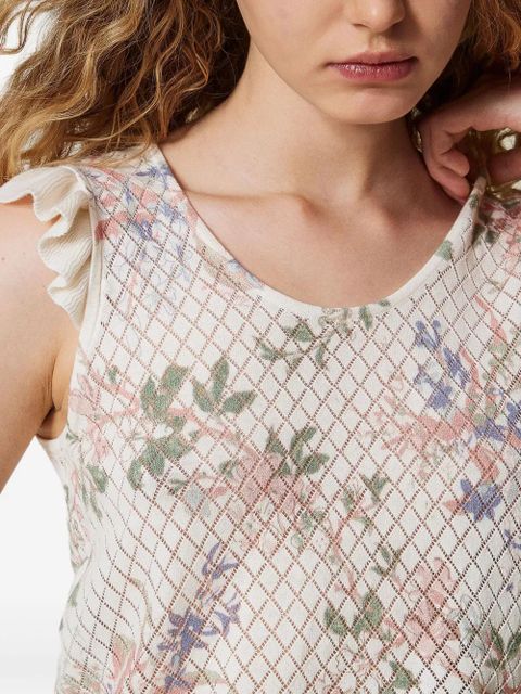 TWINSET floral knitted top - Neutrals