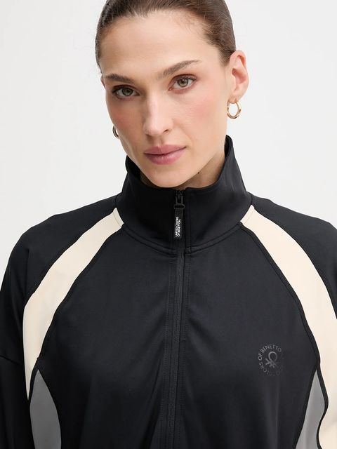 United Colors of Benetton bluza damska kolor czarny gładka 330X3M07O