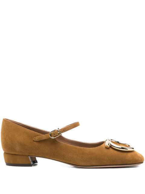 Ferragamo buckle-detail suede pumps - Brown - zdjęcie produktu nr 1