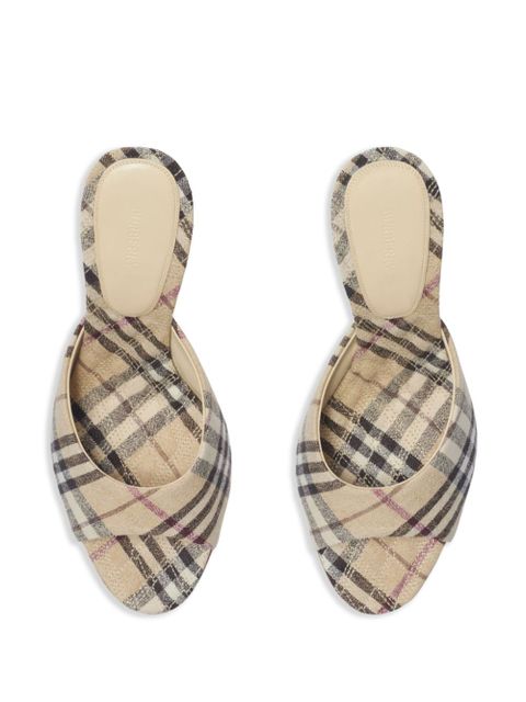 Burberry 90mm check-pattern sandals - Brown