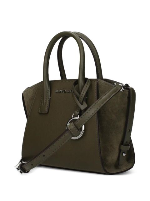 Michael Kors extra-small Avril suede-panelled tote bag - Green
