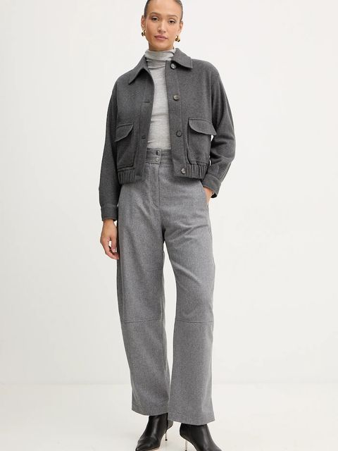 Marella kurtka z dodatkiem wełny Emme by Marella kolor szary przejściowa 2525906081200 - zdjęcie produktu nr 2