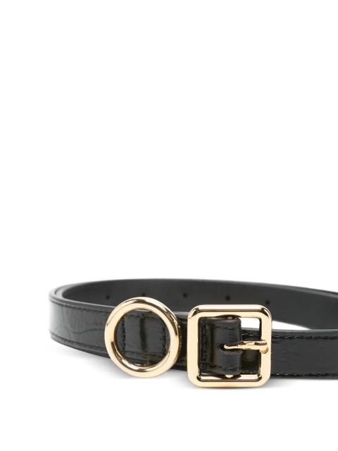 Jacquemus round-buckle leather belt - Black