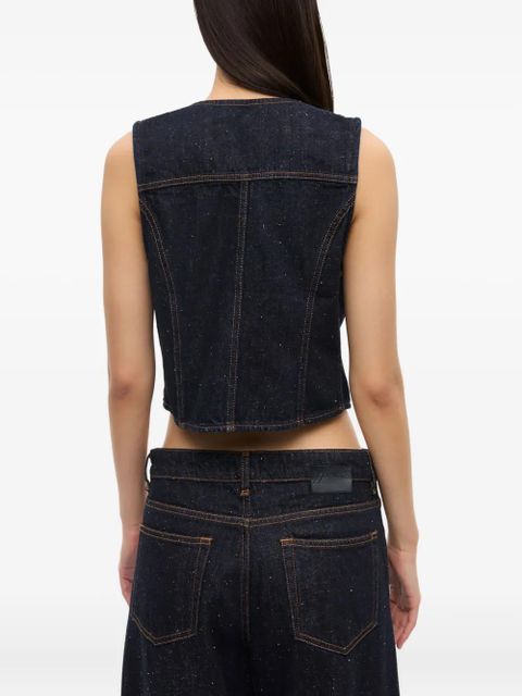 GANNI denim waistcoat - Blue