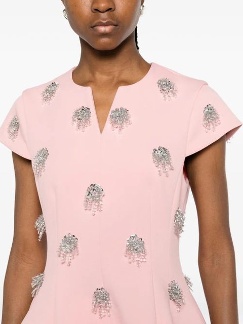 Simkhai V-neck embellished mini dress - Pink
