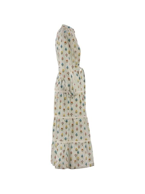 MC2 Saint Barth Mumbai floral-print midi dress - Neutrals - zdjęcie produktu nr 1