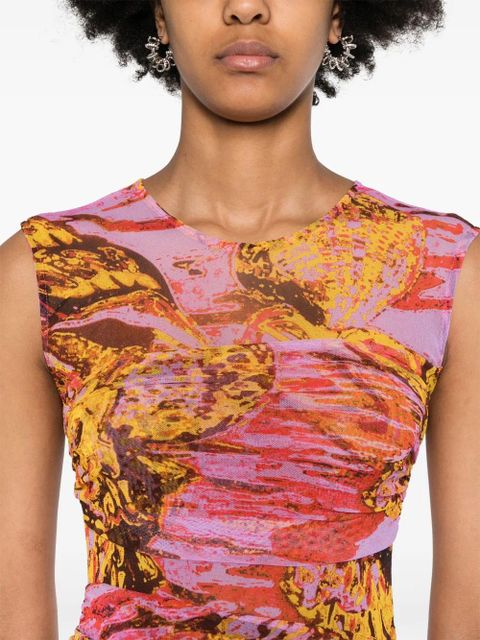 PINKO sea-print midi dress