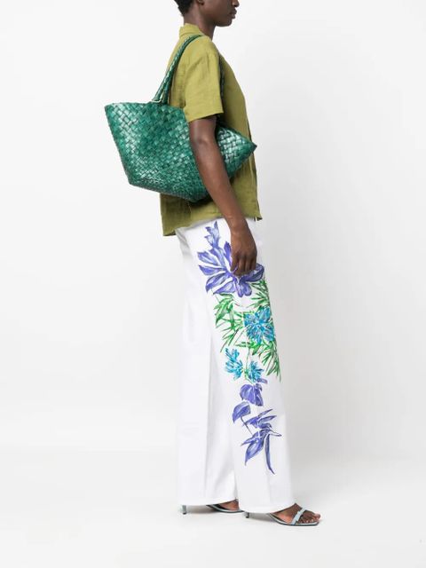 DRAGON DIFFUSION Egola interwoven tote bag - Green