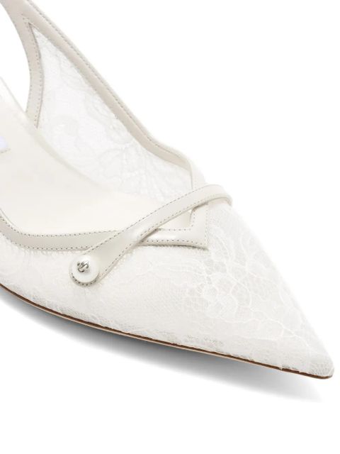 Jimmy Choo Amita pointed-toe lace pumps - White