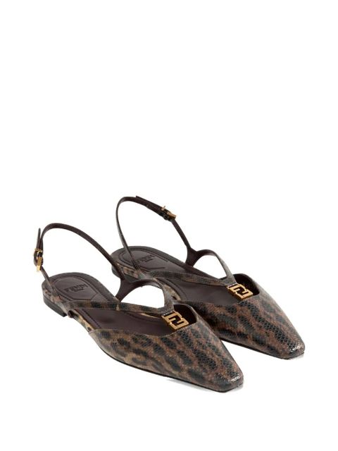 FENDI FFold slingback ballet flats - Brown - zdjęcie produktu nr 2