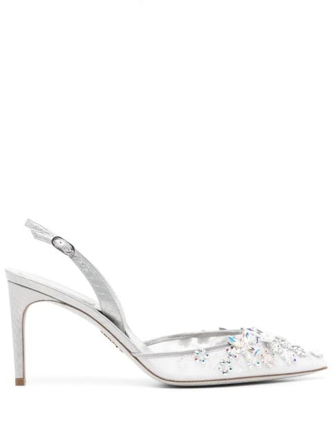 René Caovilla crystal embellishment pumps - Silver - zdjęcie produktu nr 1