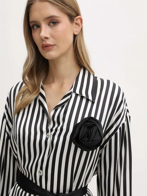 The Sleeper koszula i spodnie damski kolor czarny FW2436CS