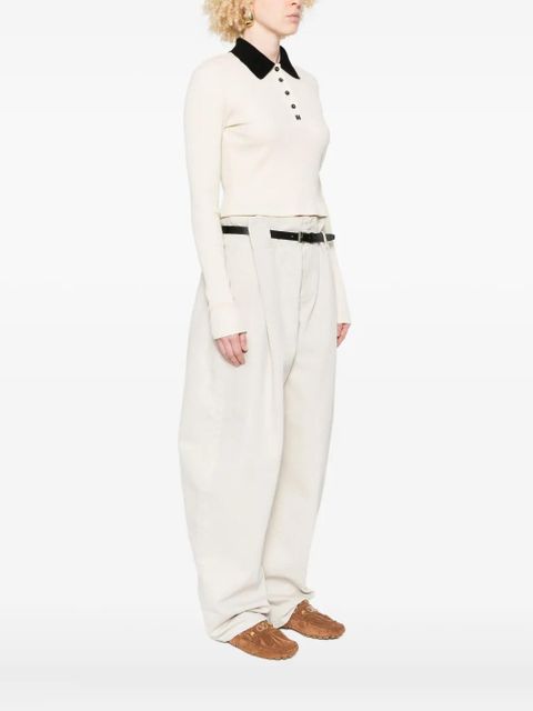 AMIRI ribbed-knit polo top - Neutrals