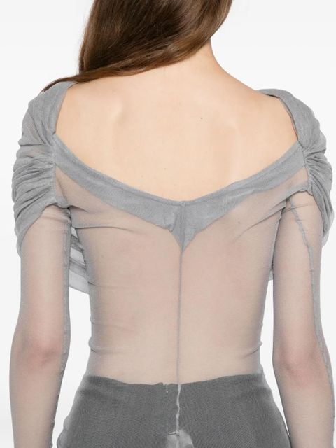 Christopher Esber veiled Top - Grey