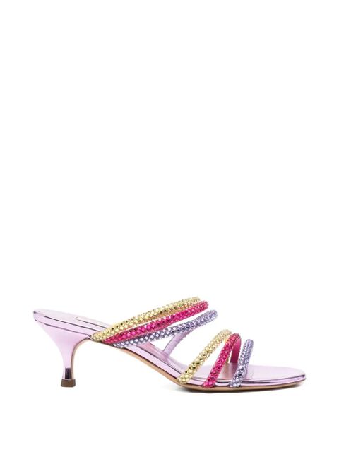 Casadei crystal-embellished metallic sandals - Purple - zdjęcie produktu nr 1
