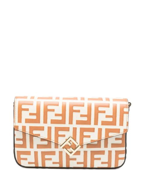 FENDI FF Diamonds flap crossbody bag - Neutrals