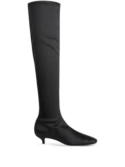 TOTEME 40mm satin knee-high boots - Black - zdjęcie produktu nr 1