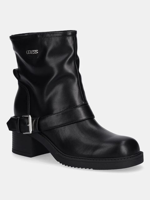 Guess botki BENJI damskie kolor czarny na słupku FLFIJI ELE10 - zdjęcie produktu nr 1