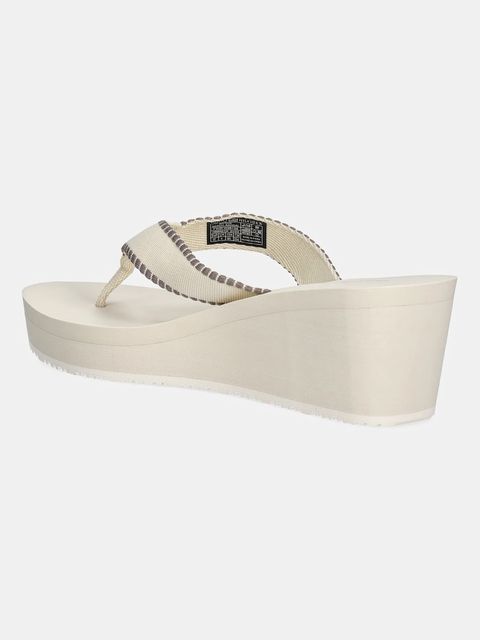 Tommy Hilfiger japonki WEDGE BEACH SANDAL damskie kolor beżowy na koturnie FW0FW08738