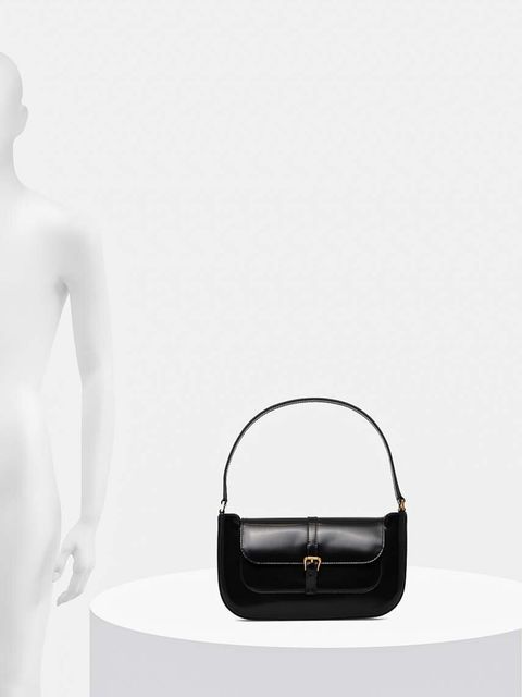 By Far torebka skórzana kolor czarny 19PFMDASBLWMED