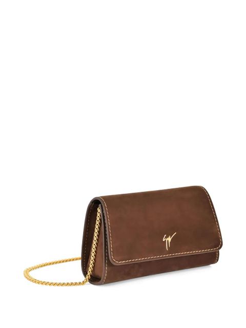 Giuseppe Zanotti mini Cleopatra chain-strap clutch bag - Brown