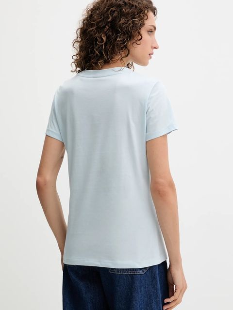 BOSS Orange t-shirt bawełniany damski kolor niebieski 50549184