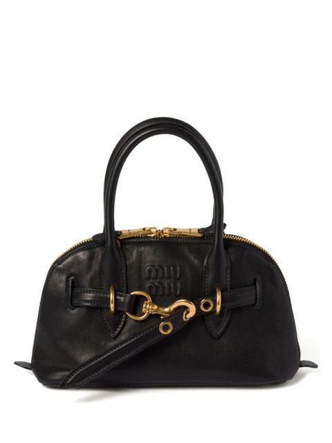 Miu Miu Aventure leather tote bag - Black - zdjęcie produktu nr 1