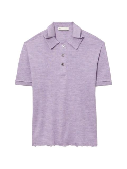 Tory Burch oversized silk polo shirt - Purple - zdjęcie produktu nr 1