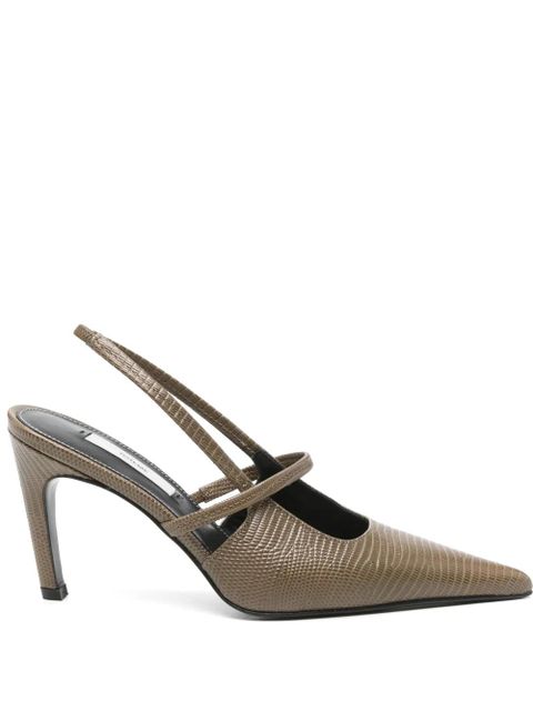 TOTEME 100mm lizard-embossed slingback pumps - Green - zdjęcie produktu nr 1
