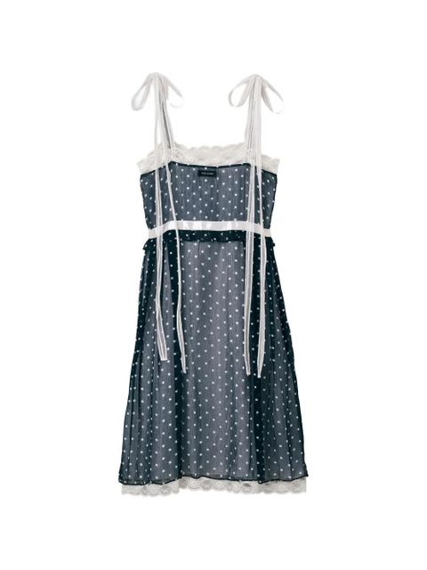 Marc Jacobs ribbon lace chiffon dress - Blue