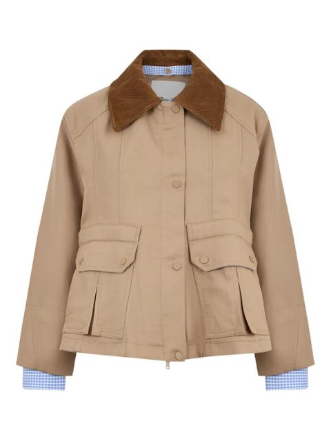 3.1 Phillip Lim Flounce Corduroy Collar Barn Jacket - Neutrals - zdjęcie produktu nr 1