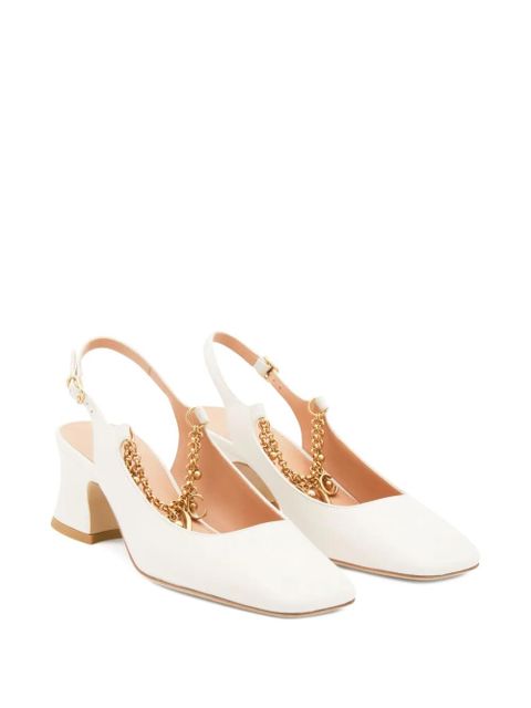 Chloé 55mm charm-chain pumps - White