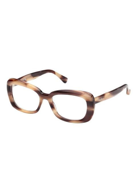 Max Mara tortoiseshell geometric-frame glasses - Brown - zdjęcie produktu nr 2
