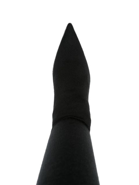 René Caovilla 70mm crystal-embellished knitted boots - Black