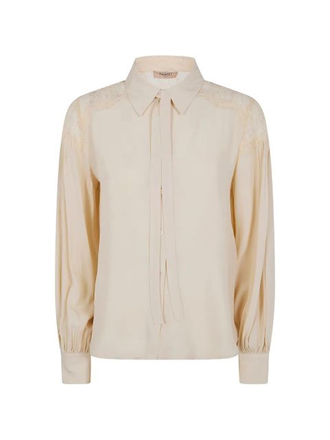 TWINSET lace-trim shirt - Neutrals - zdjęcie produktu nr 1