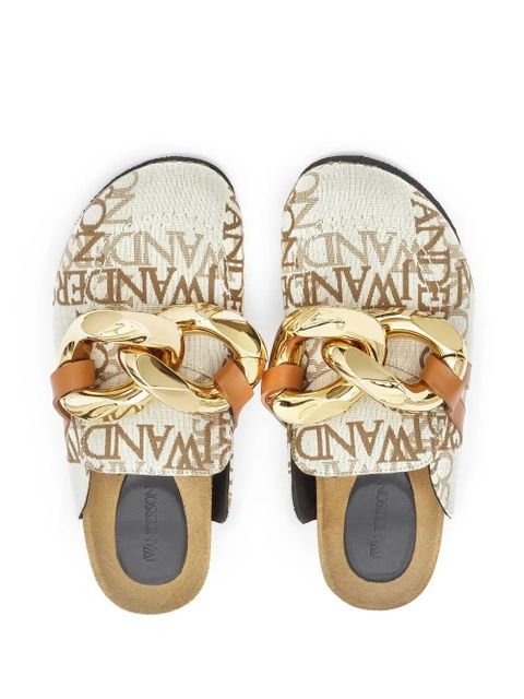 JW Anderson Chain logo grid mules - Neutrals